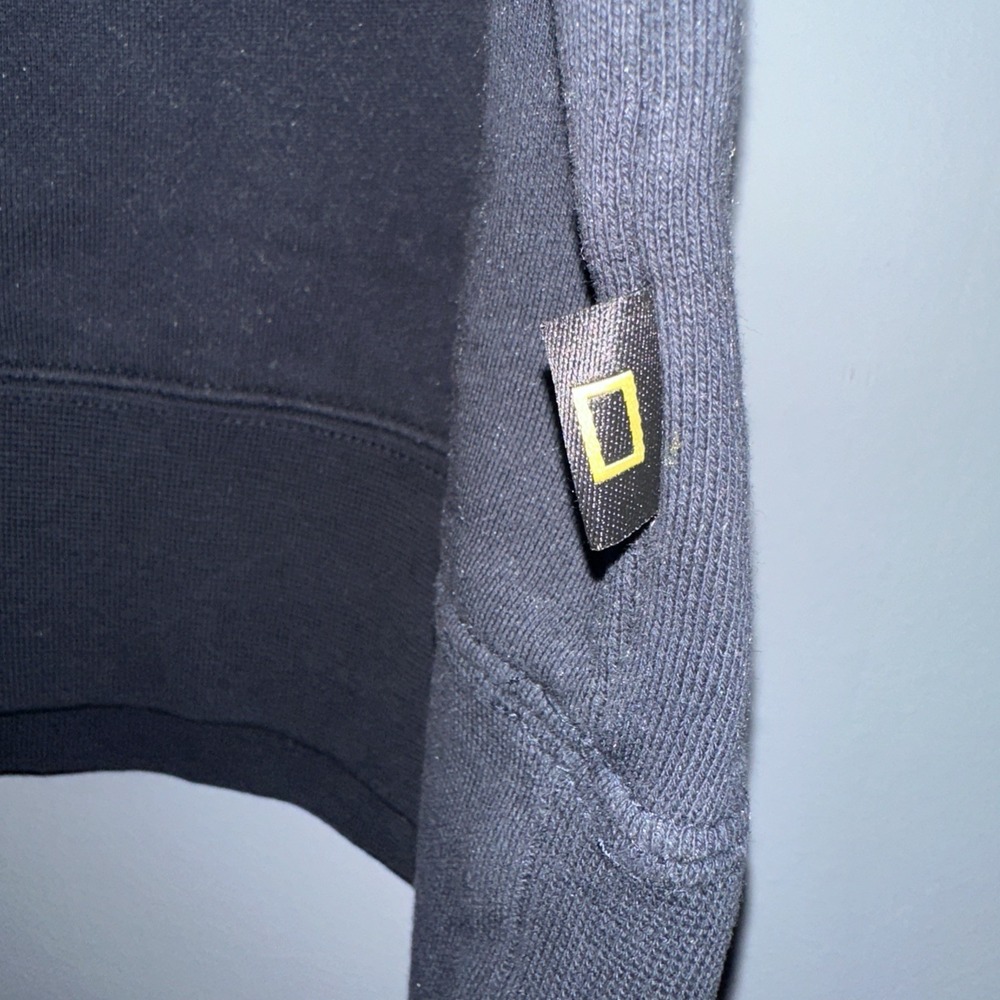National Geographic Mens Quarter Zip Pullover Sweatshirt Navy Blue L 35N730T41 - Picture 9 of 13